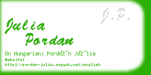 julia pordan business card